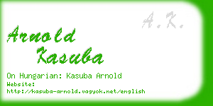 arnold kasuba business card